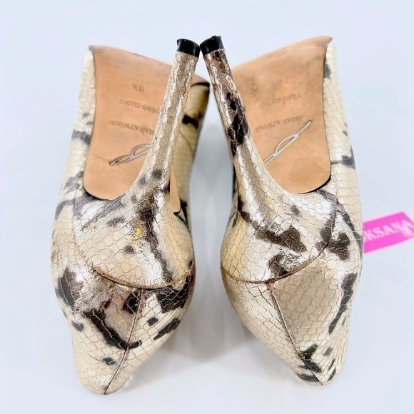 B Brian Atwood Malika Pointed-Toe Snake Print Pump size 8.5 - Picture 17 of 17
